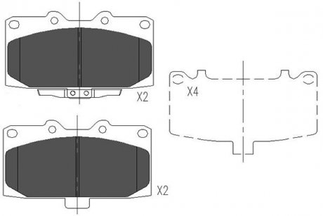 Комплект тормозных колодок, дисковый тормоз KAVO KBP-8003 (фото 1)