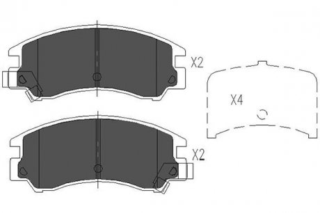 Тормозные колодки, дисковый тормоз (набор) KAVO KBP8008