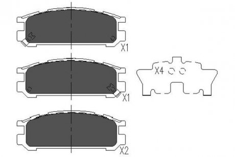 Комплект тормозных колодок KAVO KBP-8016 (фото 1)