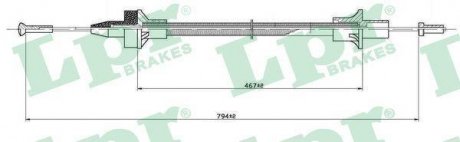 Трос сцепления LPR C0076C (фото 1)