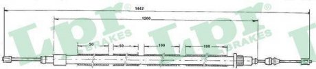 Трос ручного тормоза LPR C0607B