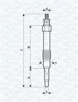 Свічка розжарювання MAGNETI MARELLI 062900000304