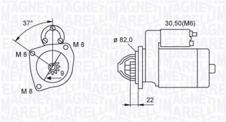 Стартер MAGNETI MARELLI 063721449010 (фото 1)