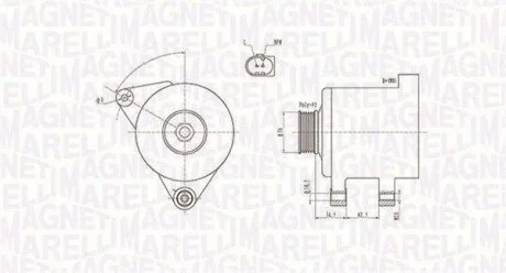 ALTERNATOR 12V AUDI A4/A6/SKODA SUPERB/VW PASSAT 1.8/2.4/2.8/3.0 SZT MAGNETI MARELLI 063731546010