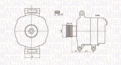 Генератор (12В, 105А, новий) MINI (R50, R53), (R52) 1.6 03.02-07.08 MAGNETI MARELLI 063731869010 (фото 1)
