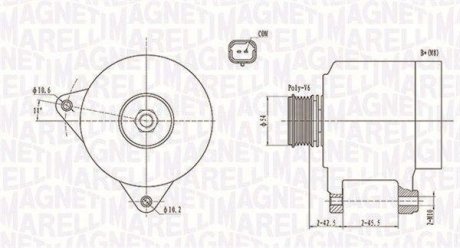 ALTERNATOR 12V CITROEN C4/C5/C8/PEUGEOT 307/407/807 1.8/2.0 16V 2004 -> SZT MAGNETI MARELLI 063731914010