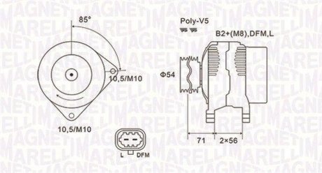 ALTERNATOR 12V OPEL ASTRA H/CORSA D/MERIVA/ZAFIRA 1.6 TURBO 2007 -> SZT MAGNETI MARELLI 063731973010