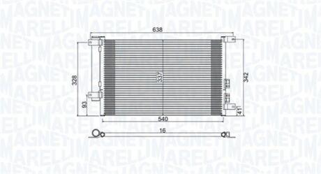 Радіатор кондиціонера в зборі MAGNETI MARELLI 350203733000