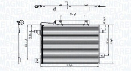 Радіатор кондиціонера (з осушувачем) MB A-class (W169)/B-class (W245) 1.5-2.0LPG 04-12 MAGNETI MARELLI 350203745000 (фото 1)