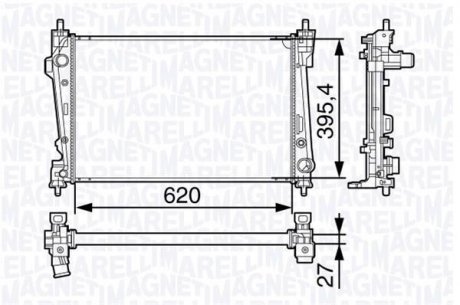 Радіатор, охолодження двигуна MAGNETI MARELLI 350213131200 (фото 1)