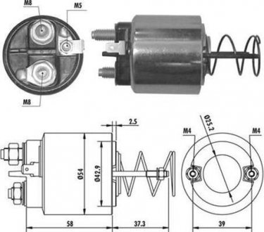 Тяговое реле, стартер MAGNETI MARELLI 940113050371