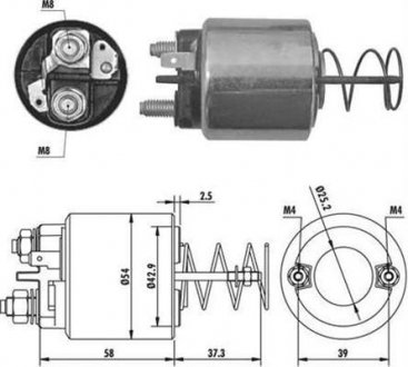 Тяговое реле, стартер MAGNETI MARELLI 940113050386