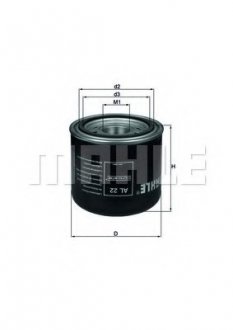 Фільтр MAHLE / KNECHT AL 22 (фото 1)