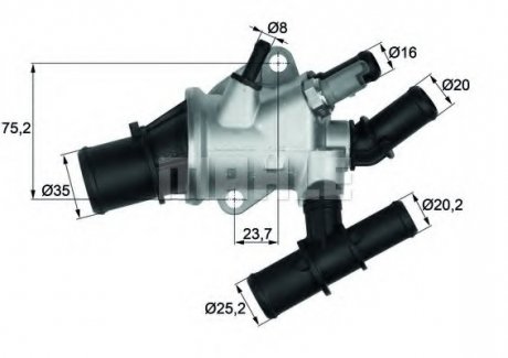 Термостат, охлаждающая жидкость MAHLE / KNECHT TI 155 88 (фото 1)