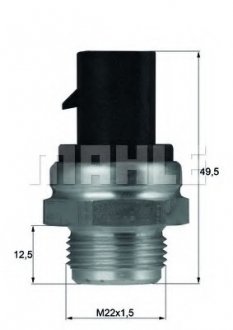 Термовыключатель вентилятора радиатора MAHLE / KNECHT TSW12D (фото 1)