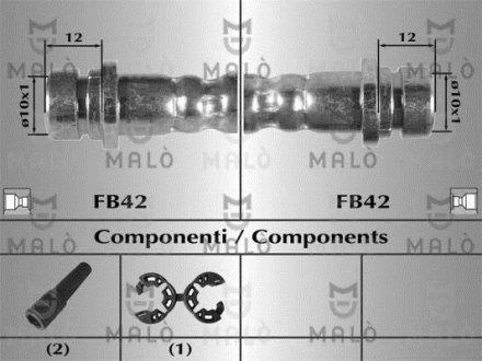 Тормозной шланг MALO 8916 (фото 1)