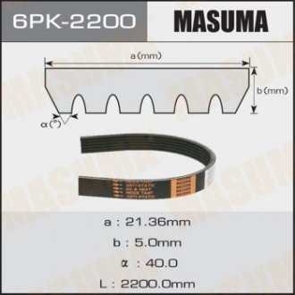 Ремінь поліклінової MASUMA 6PK2200 (фото 1)