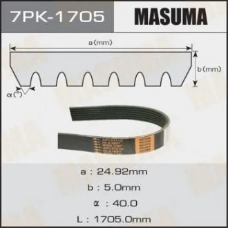 Ремінь поліклінової MASUMA 7PK1705