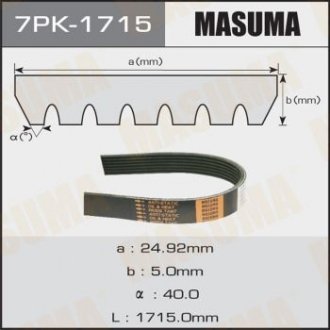 Ремінь поліклінової MASUMA 7PK1715 (фото 1)