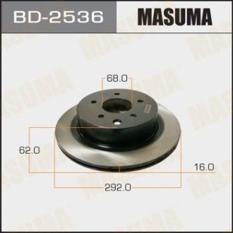 Диск тормозной задний Nissan Primera, X-Trail (02-07) (Кратно 2 шт) MASUMA BD2536