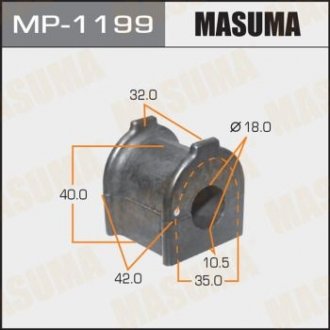 Втулка стабилизатора заднего Toyota FJ Cruiser (10-), Land Cruiser Prado (09-) (Кратно 2 шт) MASUMA MP1199 (фото 1)