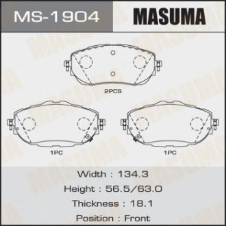 Колодка гальмівна MASUMA MS1904 (фото 1)
