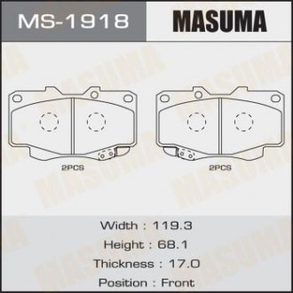 Колодка тормозная MASUMA MS1918 (фото 1)