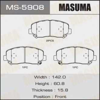 Колодка гальмівна передня Mazda CX-5 (11-) MASUMA MS5908 (фото 1)