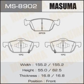 Колодка гальмівна MASUMA MS8902 (фото 1)