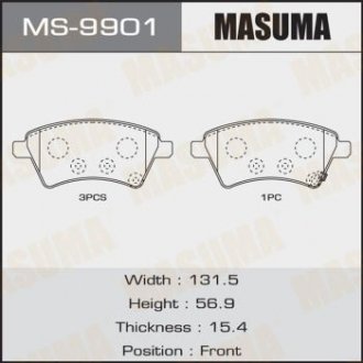 Колодки тормозные MASUMA MS9901