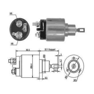Соленоїд стартера CITROEN BX, C25, C5 I, C5 II, C5 III, C6, C8, JUMPER I, VISA, XANTIA, XSARA, ZX, FIAT DUCATO, TALENTO, LANCIA PHEDRA, PEUGEOT 205 I, 205 II, 305 II, 306, 309 I 1.6-3.0 01.71- MEAT&DORIA 46030
