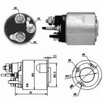 Соленоїд стартера (12В) DACIA LOGAN, LOGAN EXPRESS, LOGAN MCV, RENAULT CLIO II, CLIO III, GRAND SCENIC II, KANGOO, KANGOO EXPRESS, KANGOO II, LAGUNA III, LOGAN I, MEGANE, MEGANE II 1.5D 12.02- MEAT&DORIA 46159