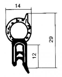 Ущільнення дверей Metalcaucho 00600