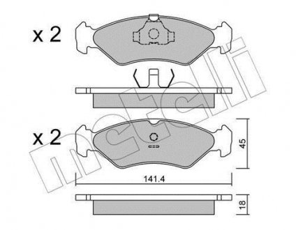 Гальмівні колодки, дискове гальмо (набір) Metelli 22-0073-0