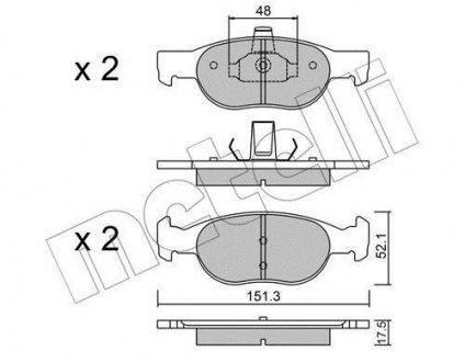 Комплект тормозных колодок, дисковый тормоз Metelli 22-0079-2 (фото 1)