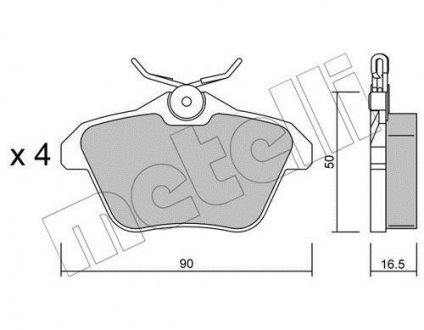 Комплект тормозных колодок, дисковый тормоз Metelli 22-0113-0 (фото 1)