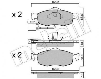 Комплект тормозных колодок, дисковый тормоз Metelli 22-0146-1 (фото 1)