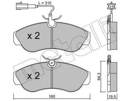 Гальмівні колодки, дискове гальмо (набір) Metelli 22-0155-1 (фото 1)