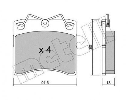 Комплект тормозных колодок, дисковый тормоз Metelli 22-0163-0