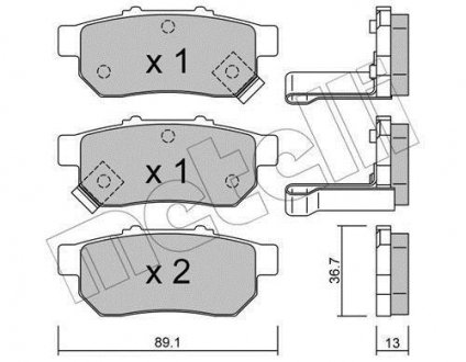 Комплект тормозных колодок, дисковый тормоз Metelli 2201761 (фото 1)