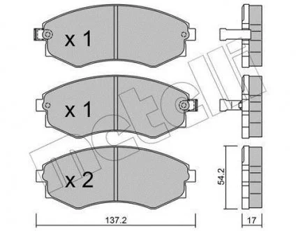 Гальмівні колодки, дискове гальмо (набір) Metelli 22-0188-0