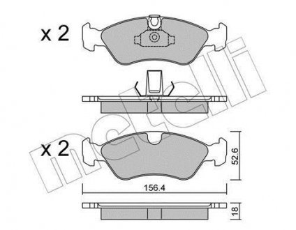 Комплект тормозных колодок, дисковый тормоз Metelli 22-0208-0 (фото 1)