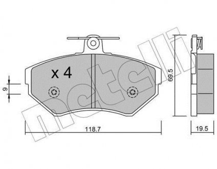 Комплект тормозных колодок, дисковый тормоз Metelli 22-0215-0 (фото 1)
