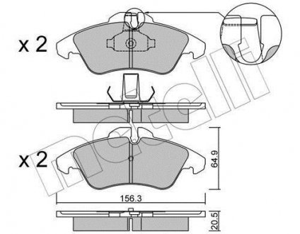 Комплект тормозных колодок, дисковый тормоз Metelli 22-0256-1