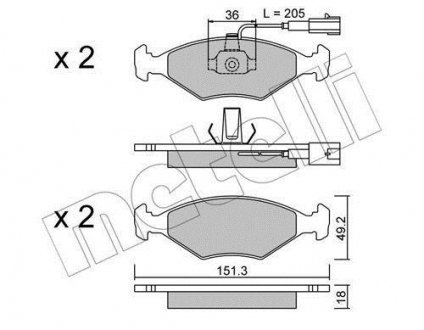 Комплект тормозных колодок, дисковый тормоз Metelli 22-0273-0 (фото 1)