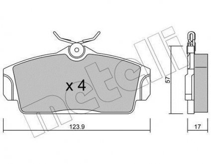 Комплект тормозных колодок, дисковый тормоз Metelli 2203050