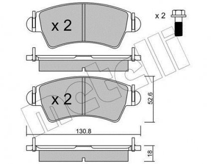 Комплект тормозных колодок, дисковый тормоз Metelli 22-0313-1 (фото 1)