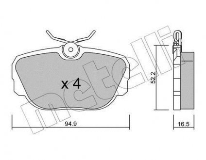 Комплект тормозных колодок, дисковый тормоз Metelli 22-0351-0