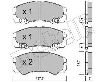 Комплект тормозных колодок, дисковый тормоз Metelli 22-0357-1 (фото 1)