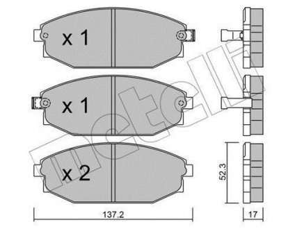 Комплект тормозных колодок, дисковый тормоз Metelli 22-0363-0